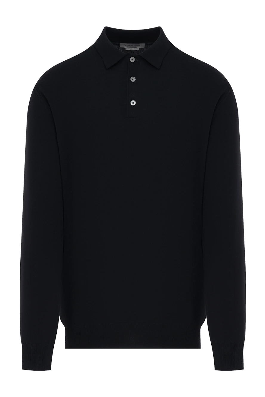 Corneliani men's black merino wool polo 186602 - photo 1