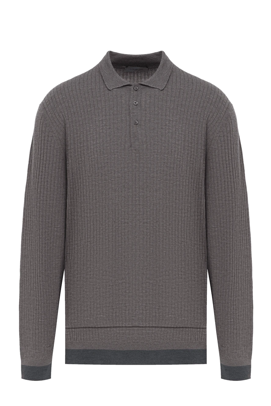 Corneliani men's brown wool long sleeve polo 186606 - photo 1
