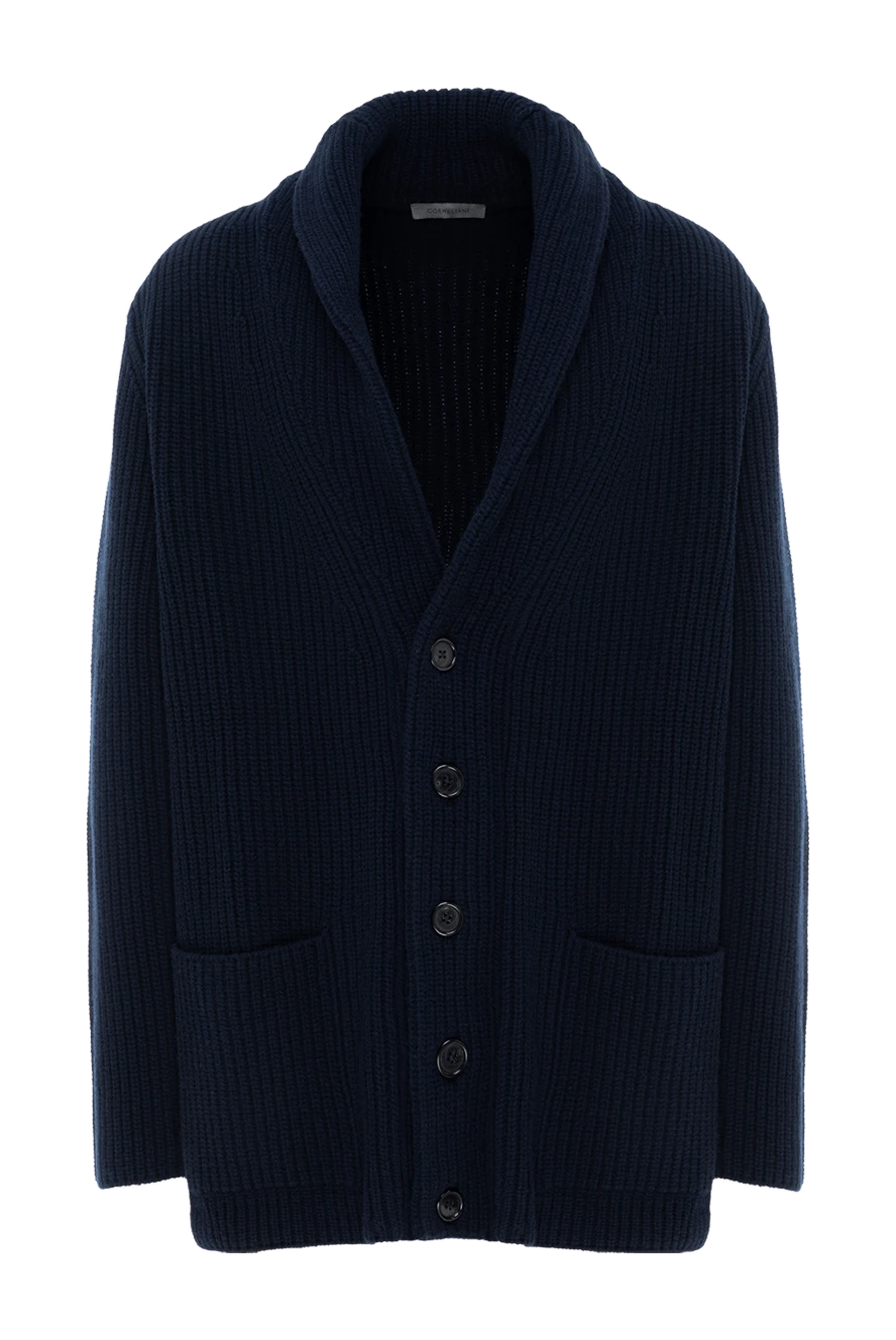 Corneliani men's blue wool cardigan with buttons 186608 - photo 1