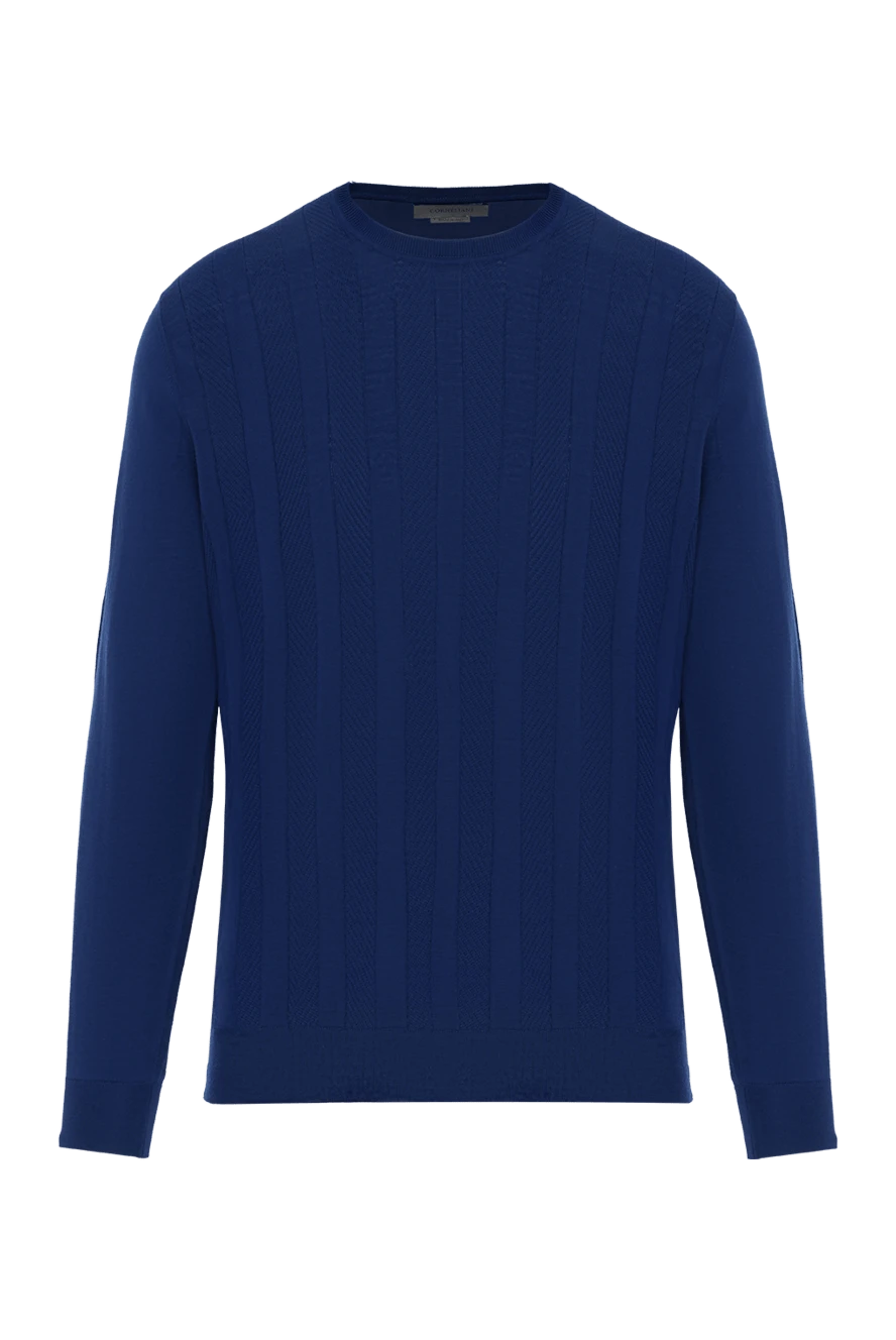 Corneliani men's dark blue wool jumper with stripes 186612 - photo 1