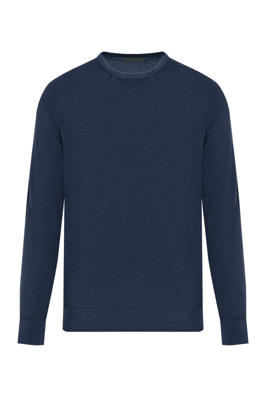 Corneliani men's blue wool jumper with contrast neckline 186619 - photo 1
