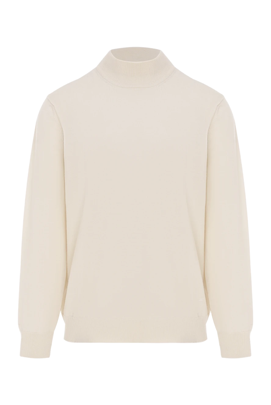 Corneliani men's white wool sweater with stand-up collar 186621 - photo 1