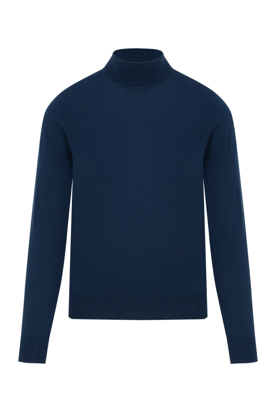 Corneliani woolen jumper with stand collar blue for men 186622 - photo 1