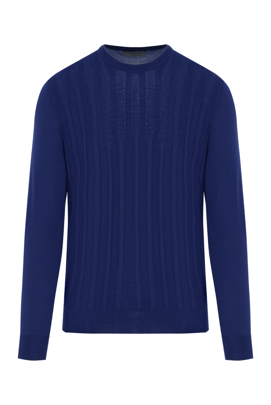 Corneliani men's blue wool jumper with stripes 186624 - photo 1