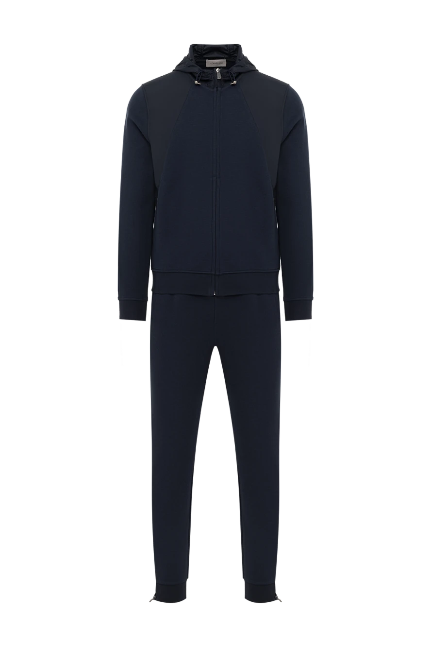 Corneliani спортивный костюм синий мужской с черными вставками 186643 - фото 1