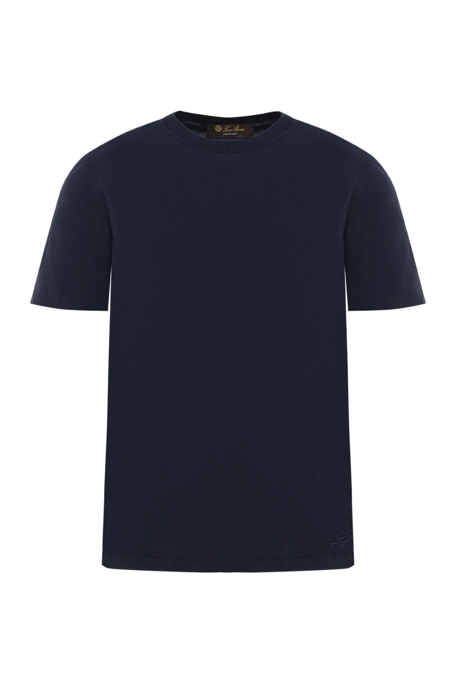 Loro Piana жіноча синя футболка з бавовни з логотипом 186710 - фото 1