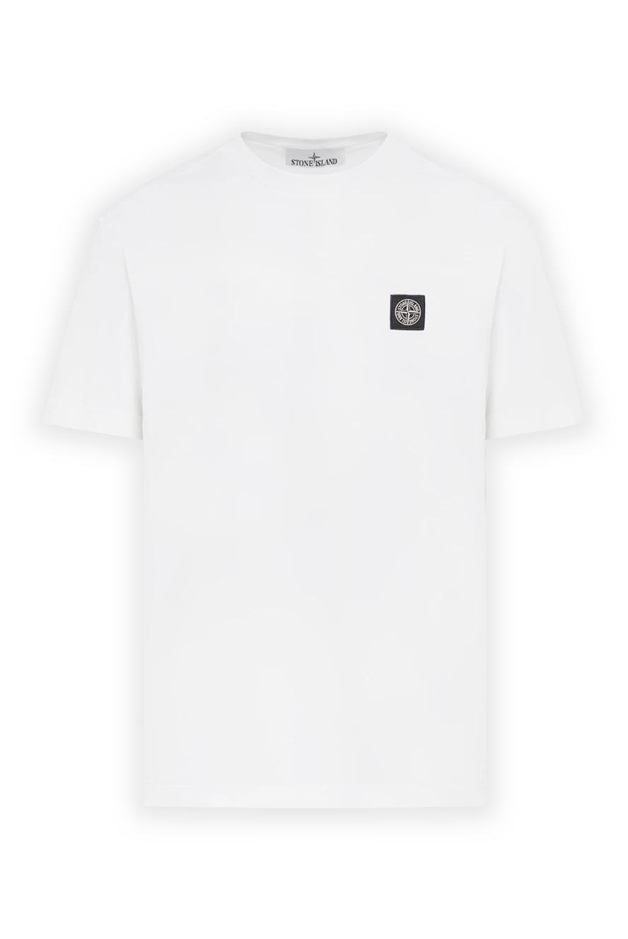 Stone Island футболка облегающего кроя с нашивкой-логотипом компас белая 186721 - фото 1