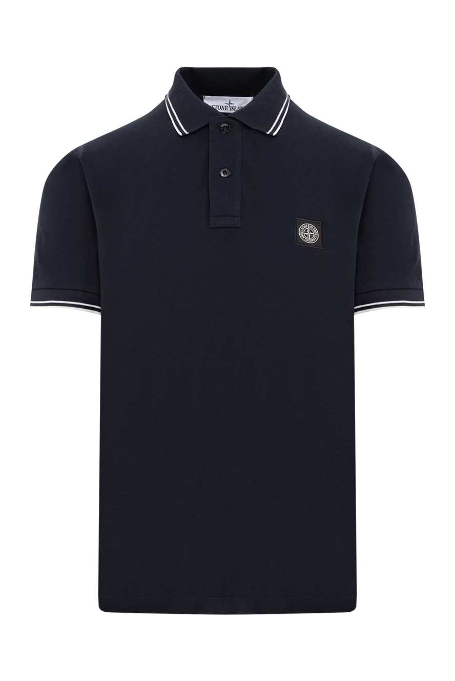 Stone Island тёмно-синее поло из хлопка с логотипом на груди 186852 - фото 1