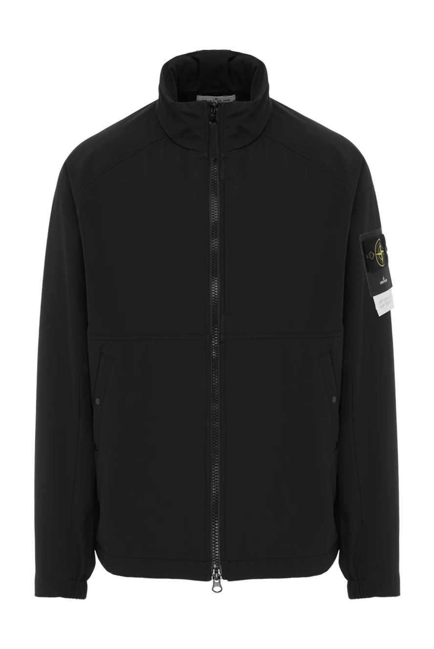 Stone Island черная куртка с логотипом мужская на молнии 186892 - фото 1