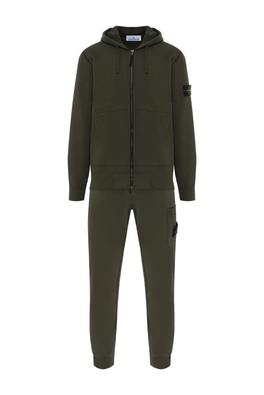 Stone Island зелений спортивний костюм з капюшоном на блискавці 186909 - фото 1