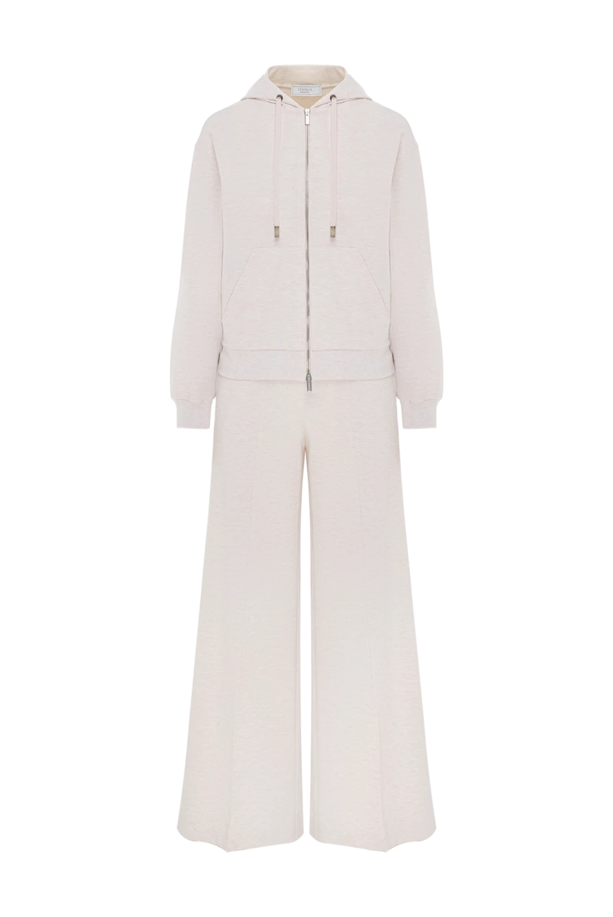 Peserico soft stretch cotton sweatshirt with trousers, beige 187003 - photo 1