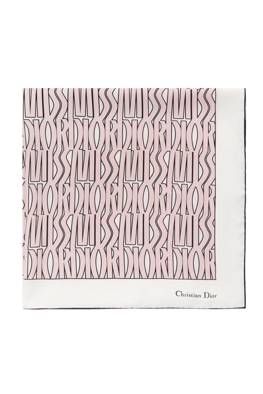 Dior women's pink silk scarf with logo 187042 - photo 1