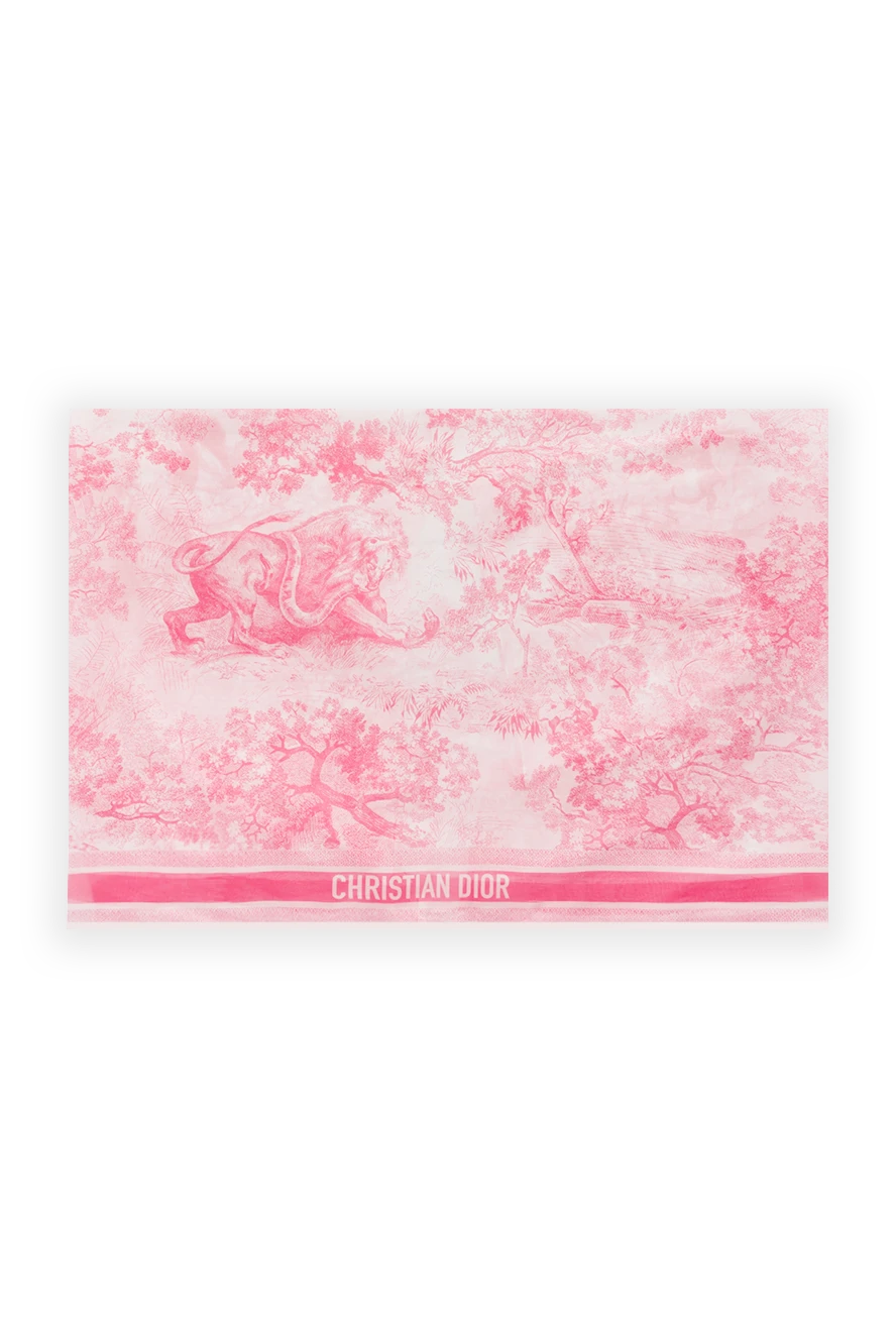 Dior women's pink cotton scarf with logo 187043 - photo 1
