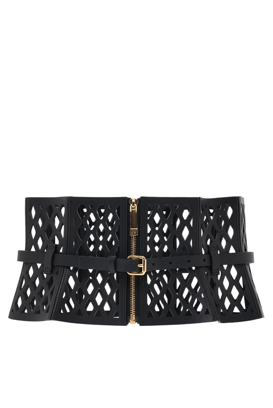 Dior leather corset belt with laser cutting women's black 187063 - photo 1