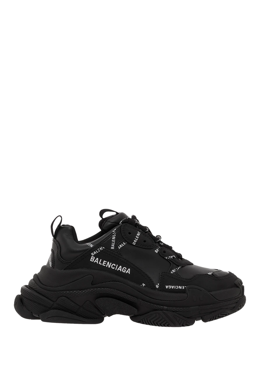 Balenciaga triple s sneakers in black leather with logo 187149 - photo 1
