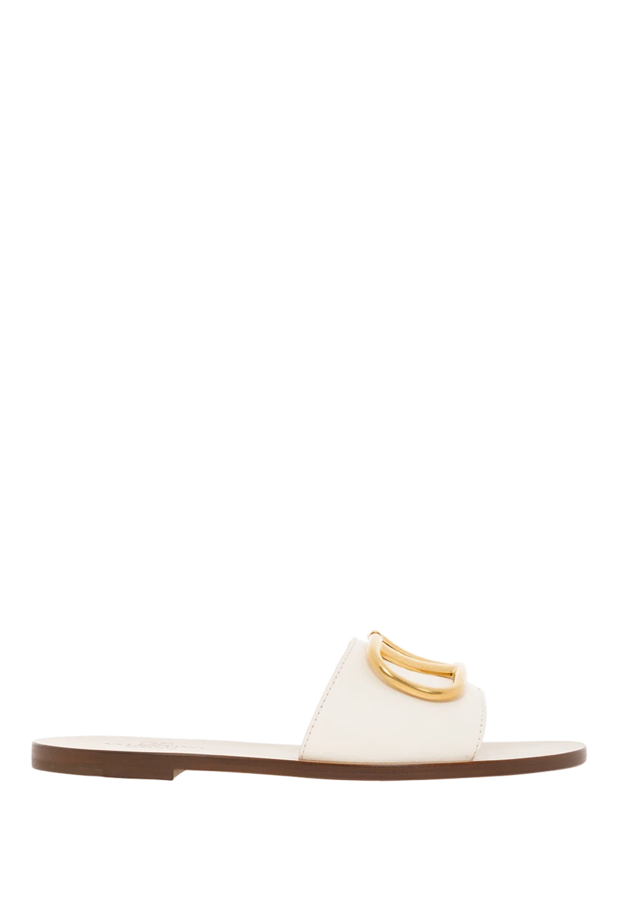 Valentino women's slides with v logo in white 187188 - photo 1