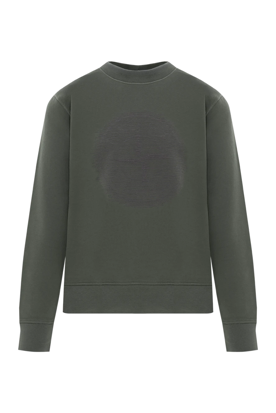 Stone Island світшот чоловічий зелений з бавовни з круглим вирізом 187225 - фото 1
