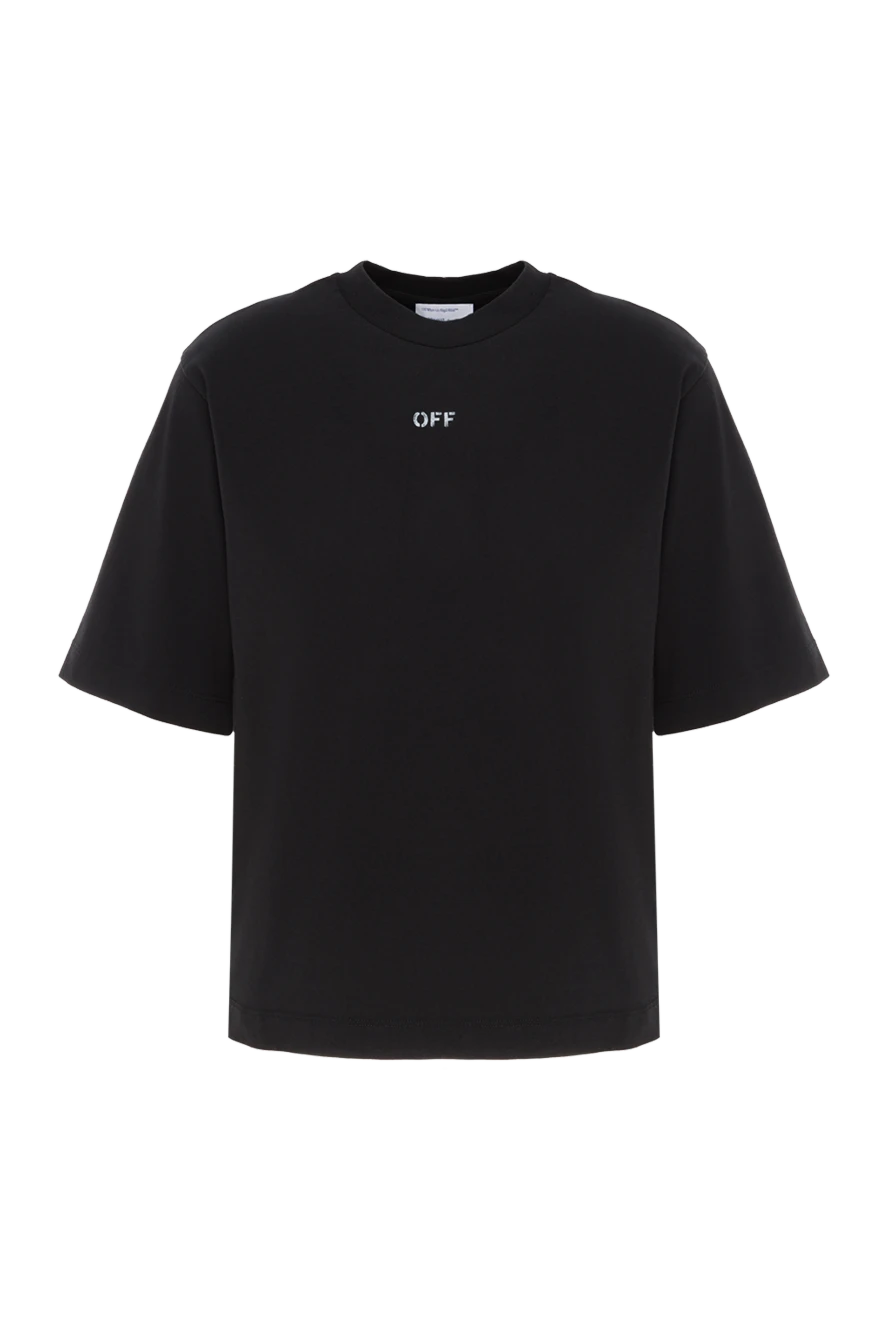 Off-White чорна жіноча футболка з бавовни з логотипом 187229 - фото 1
