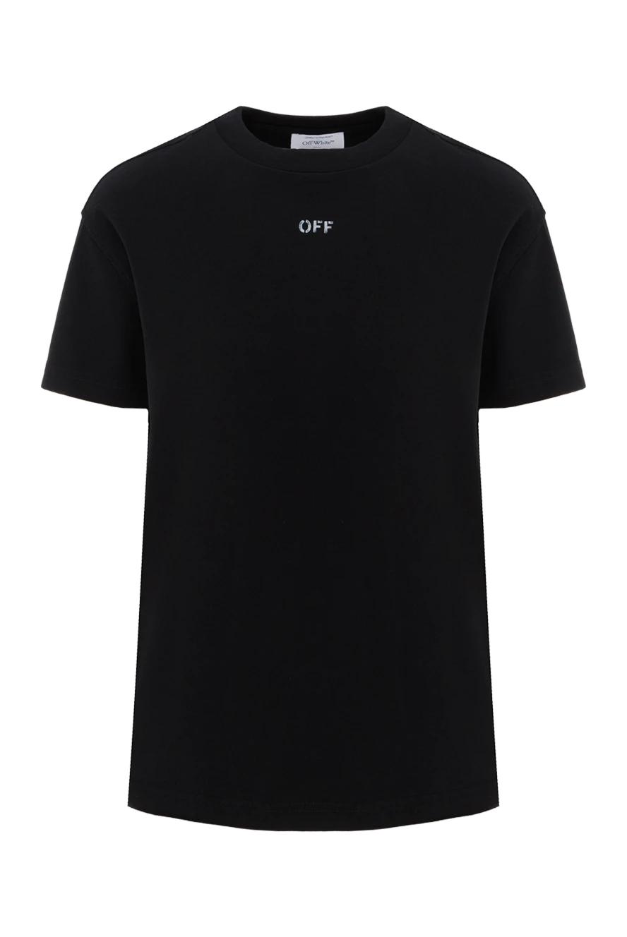 Off-White жіноча чорна футболка з бавовни з логотипом 187230 - фото 1