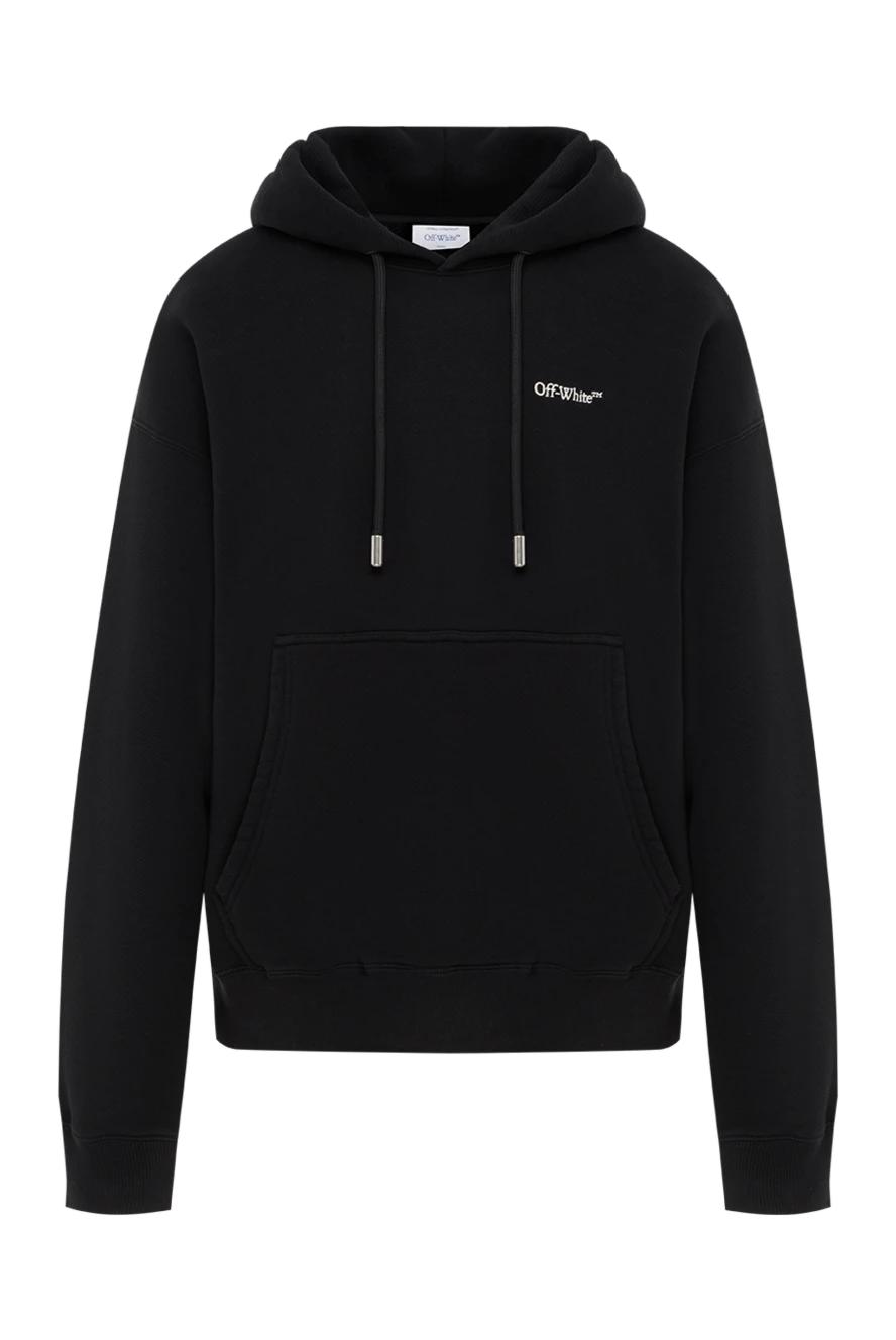 Off-White черное хлопковое худи с капюшоном на кулиске 187238 - фото 1