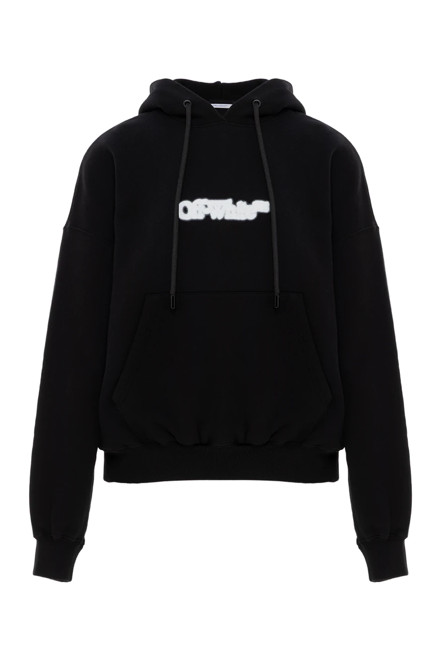 Off-White черное худи из хлопка с капюшоном на кулиске 187243 - фото 1