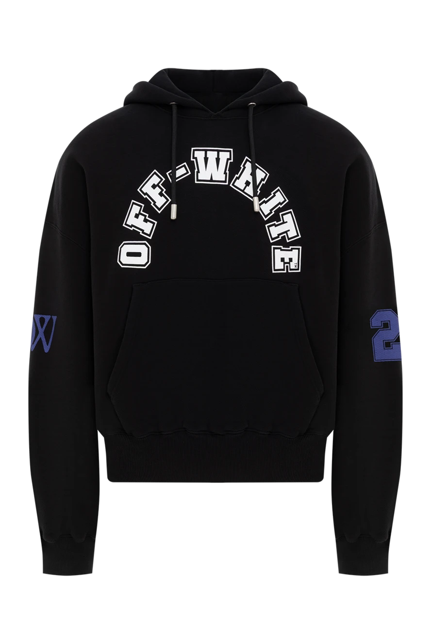 Off-White худи мужское черное с логотипом из хлопка 187244 - фото 1