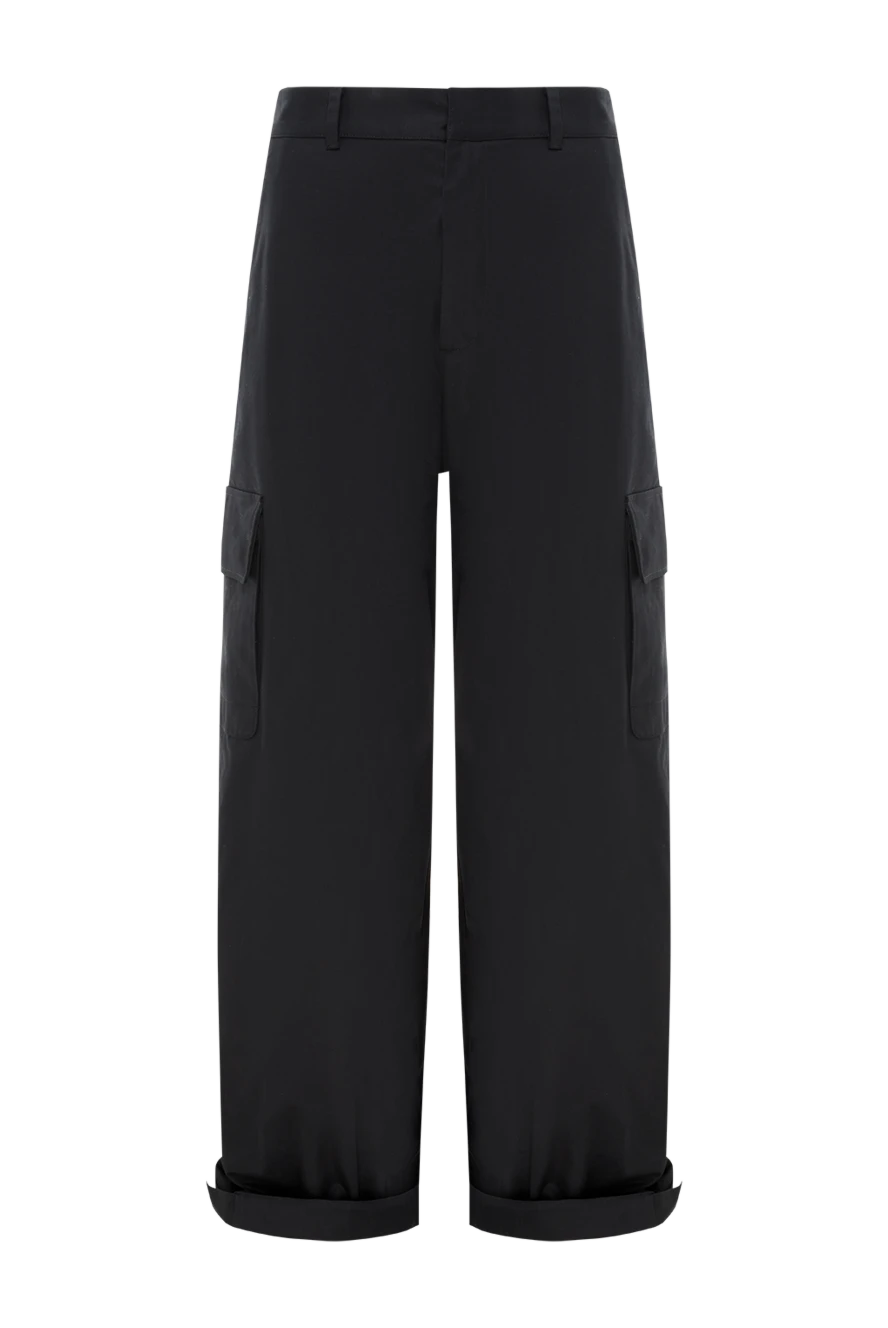 Off-White широкі штани-карго чорні чоловічі з бавовни 187253 - фото 1