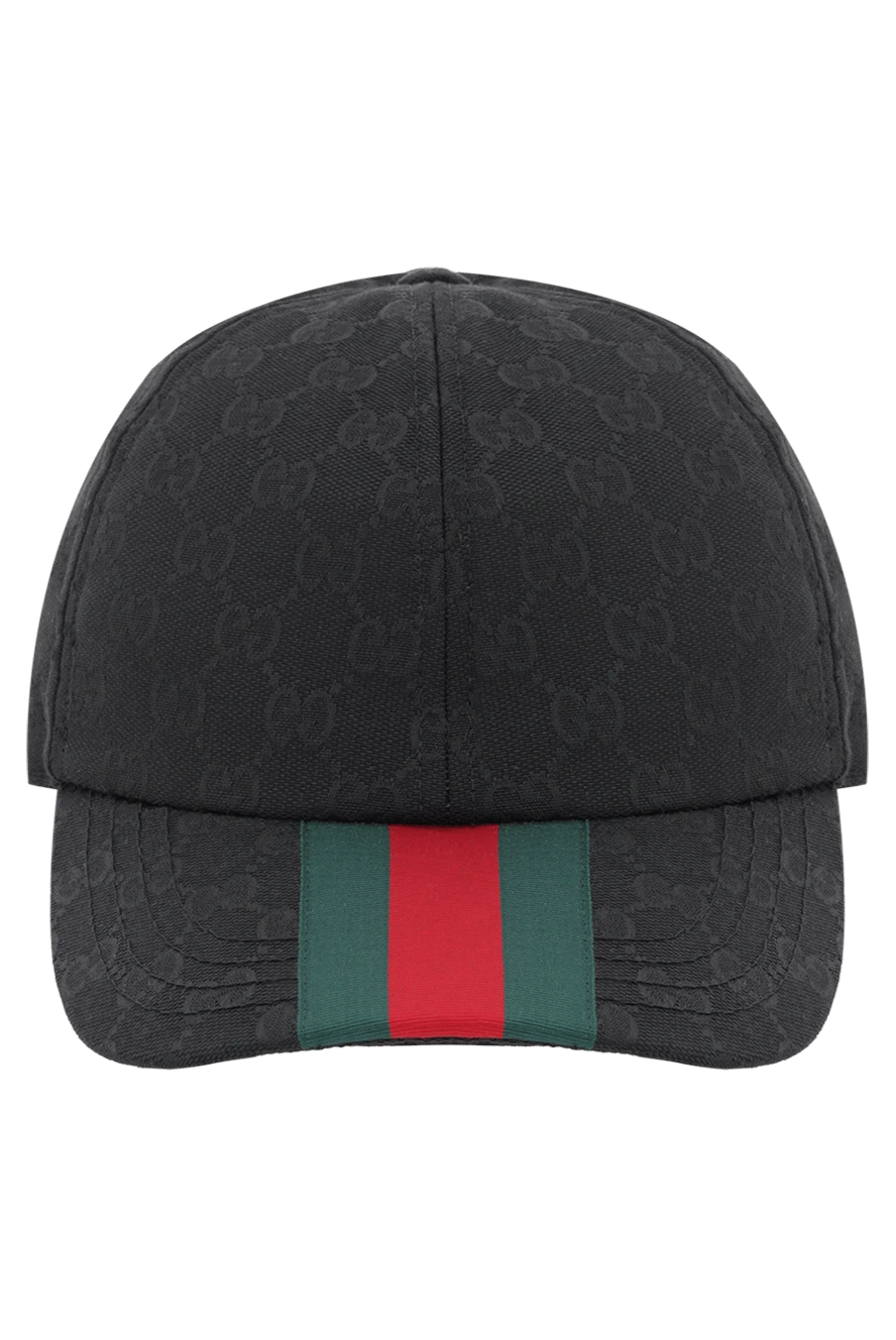 Gucci бейсболка із текстилю original gg чорна чоловіча 187298 - фото 1