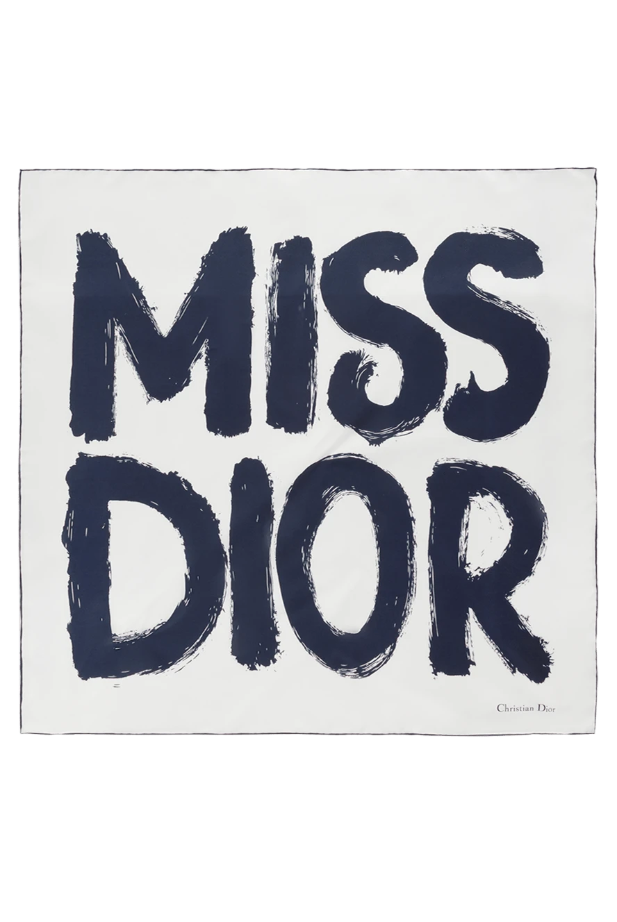 Dior women's silk scarf miss white with logo 187315 - photo 1