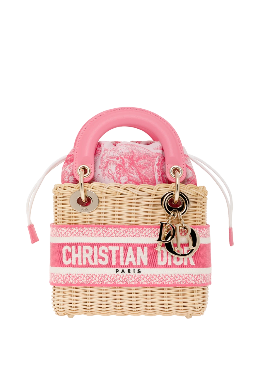 Dior straw bag with pink logo 187333 - photo 1