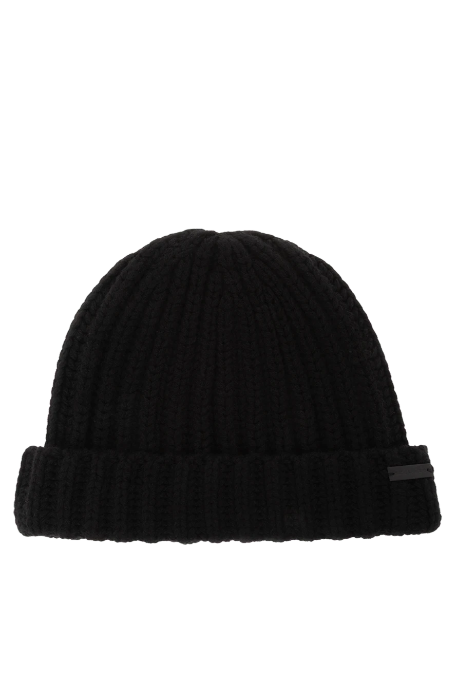 Saint Laurent вязаная шапка из кашемира мужская черная 187353 - фото 1