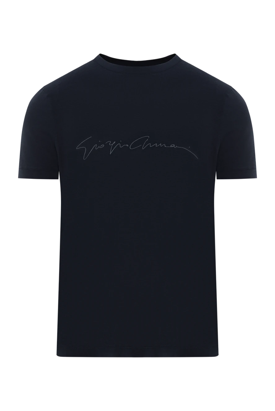 Armani футболка с круглым вырезом из эластичной вискозы c фирменным логотипом 187366 - фото 1
