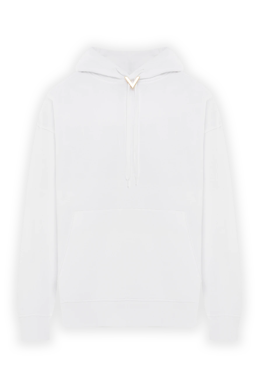 Valentino біле бавовняне худі з капюшоном і логотипом vlogo 187369 - фото 1