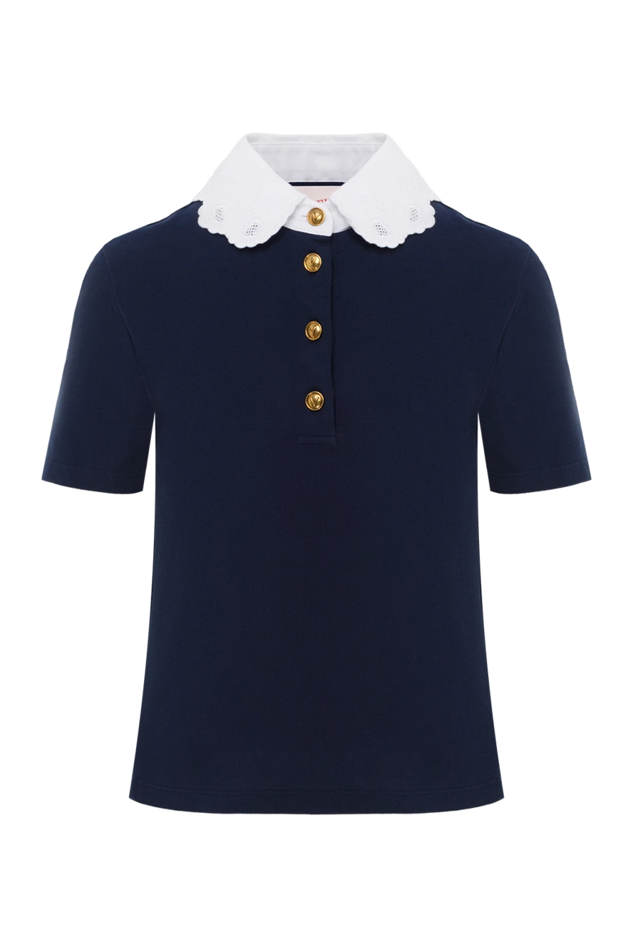 Valentino cotton blouse with embroidery blue 187392 - photo 1