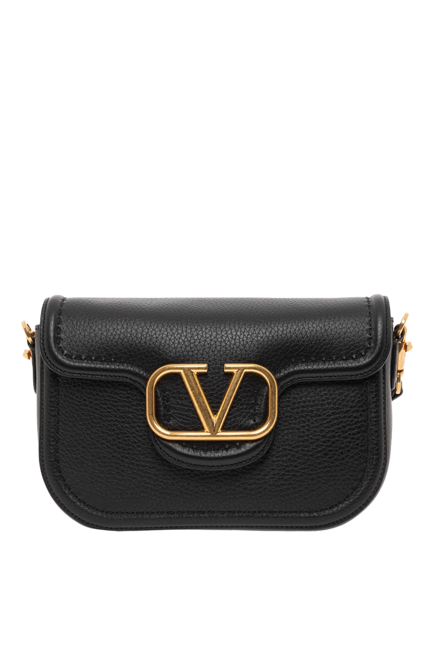 Valentino alltime grained calfskin bag with logo black 187440 - photo 1