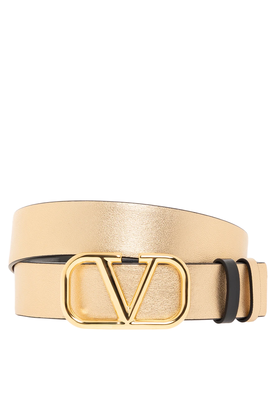 Valentino women's black and gold reversible vlogo belt 187443 - photo 1