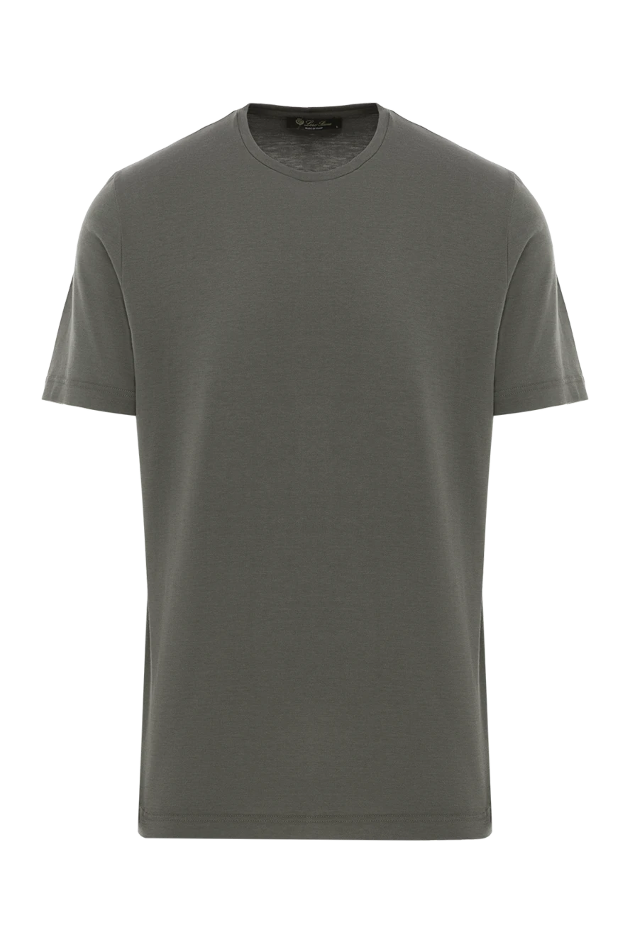 Loro Piana м'яка футболка із бавовняно-шовкового трикотажу зелена 187451 - фото 1