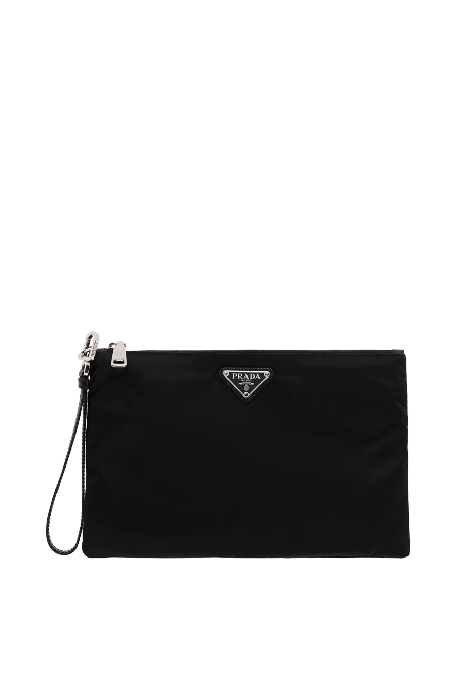 Prada мужская косметичка из re-nylon и кожи saffiano черная 187472 - фото 1