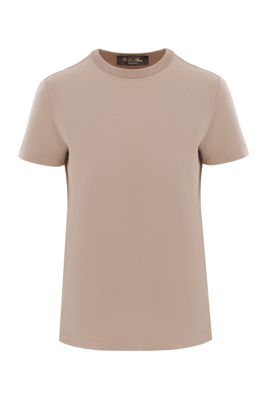 Loro Piana футболка my-t із чистого бавовняного джерсі бежева 187505 - фото 1