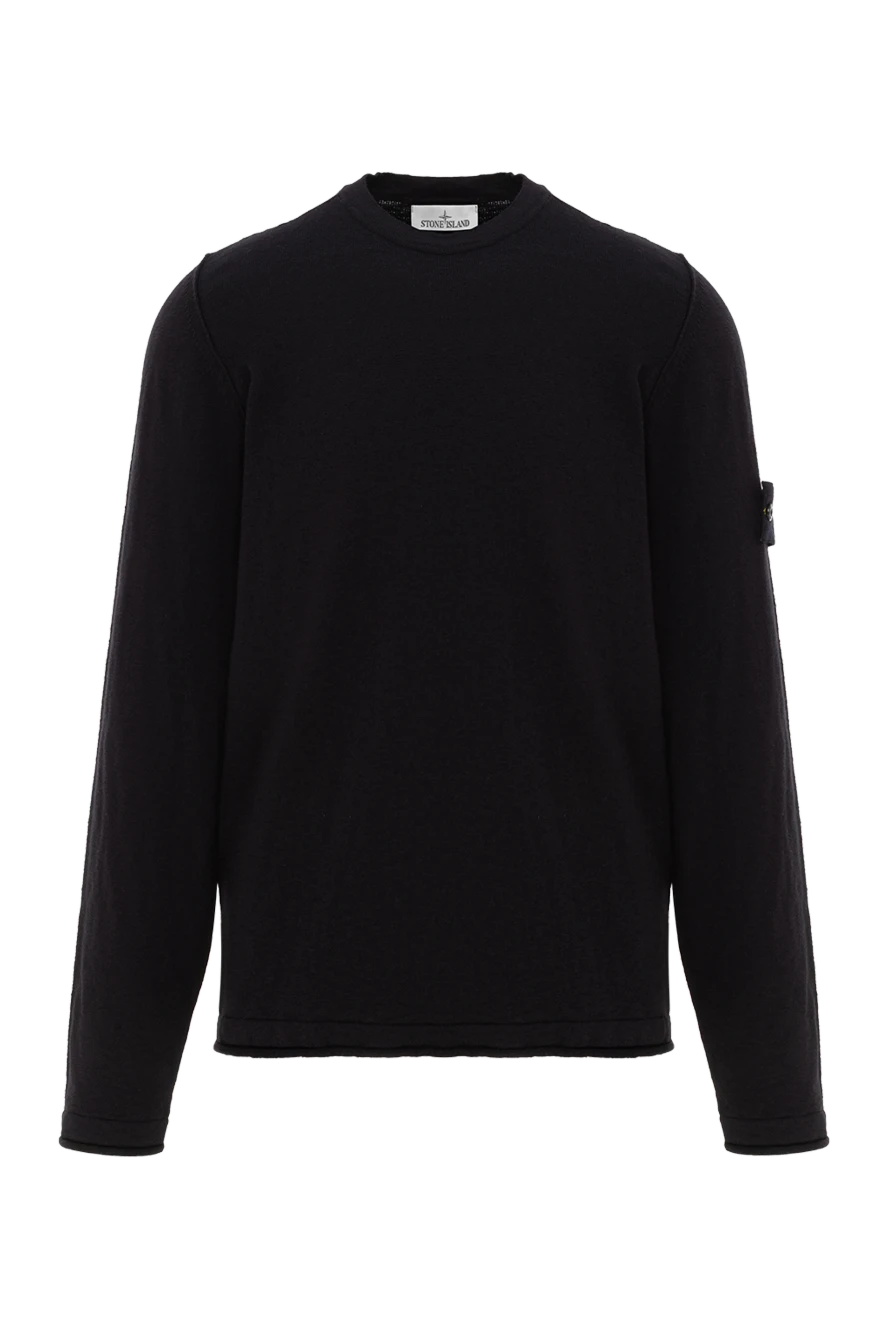 Stone Island свитер с круглым вырезом из органического хлопка и нейлона черный 187546 - фото 1