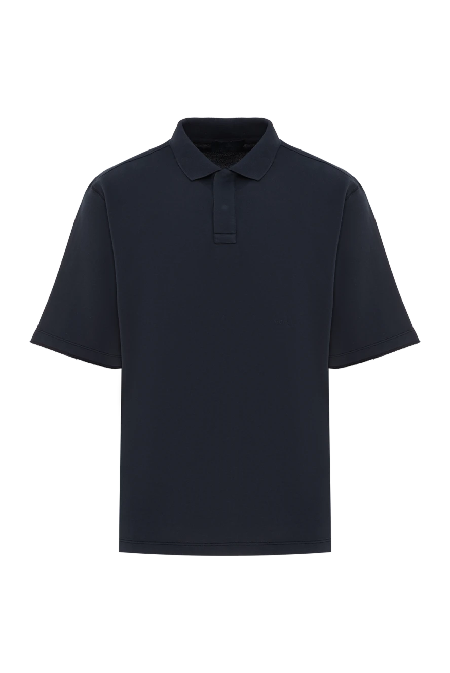 Stone Island синее поло мужское из хлопка со скрытой застежкой 187553 - фото 1