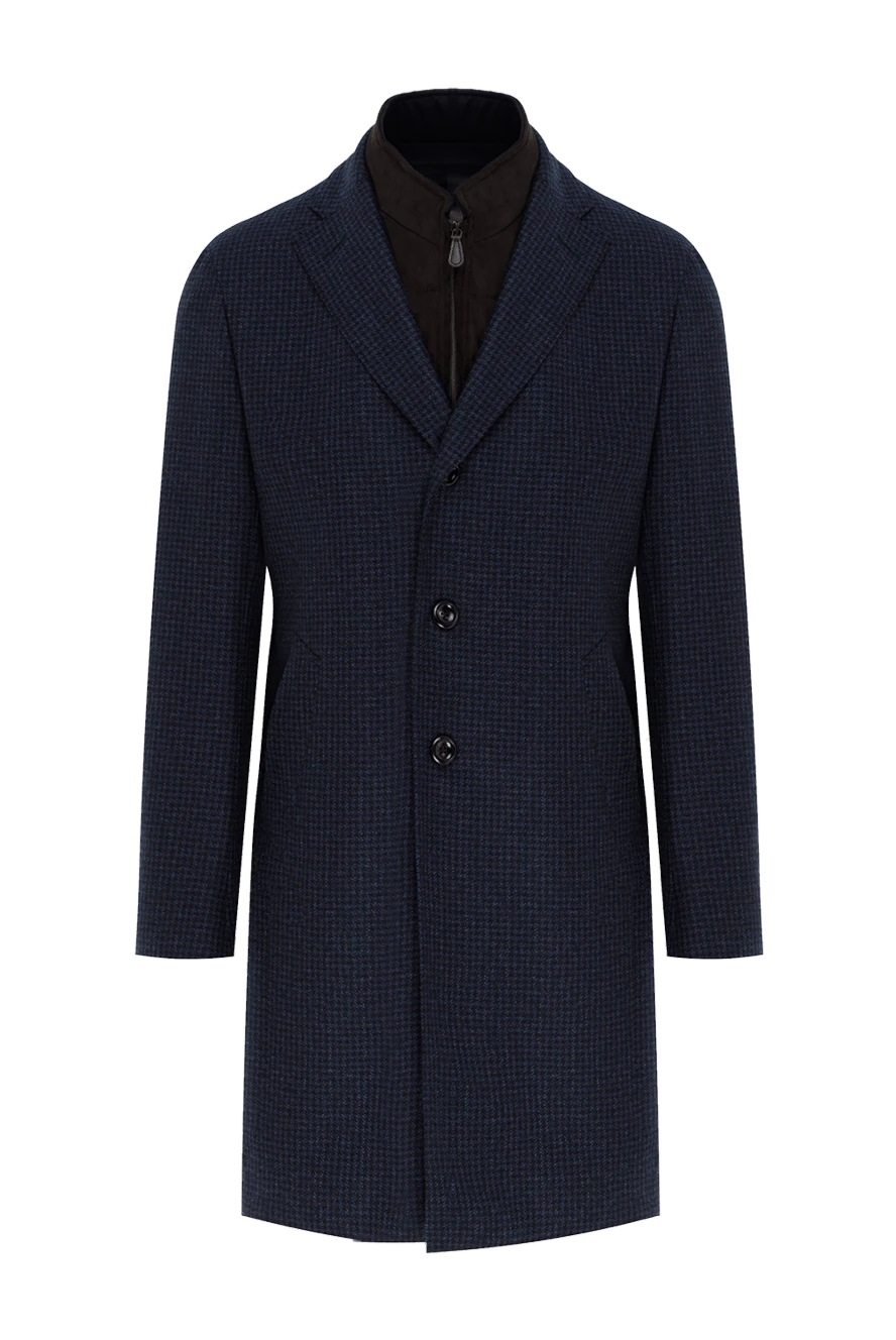 Lubiam single-breasted blue coat with high knit collar insert 187700 - photo 1