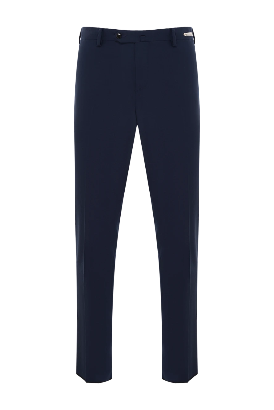 Lubiam men's blue wool trousers with slit pockets 187703 - photo 1