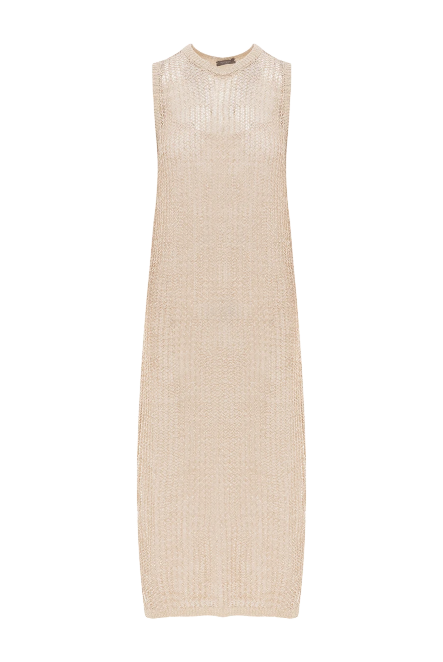 Peserico beige openwork dress with lurex sleeveless 188052 - photo 1