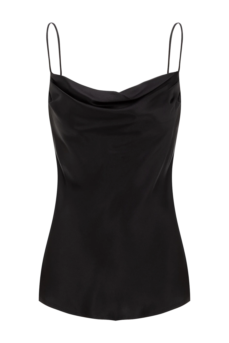 Balmain топ из драпированного атласа черный 188078 - фото 1