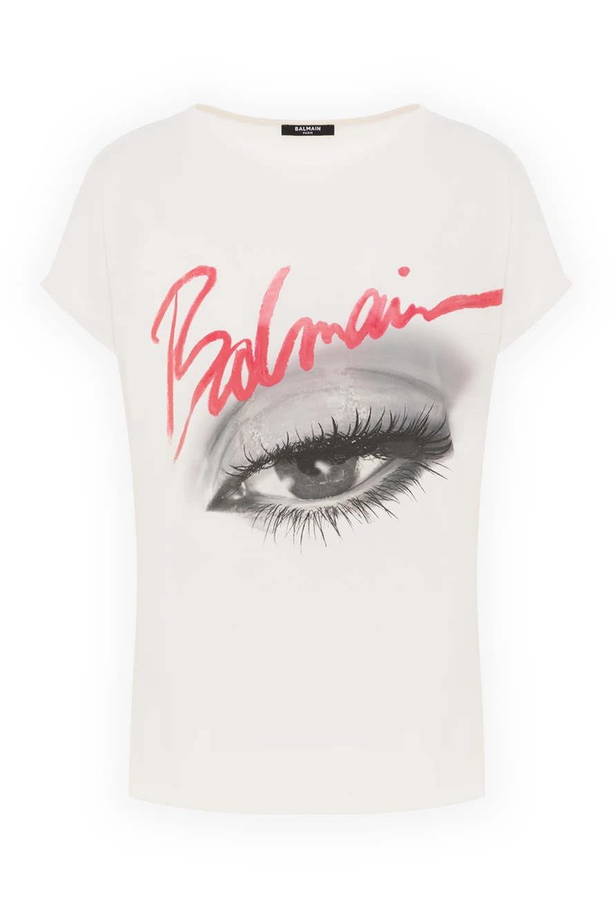 Balmain футболка с вырезом-лодочкой и принтом balmain eye 188079 - фото 1