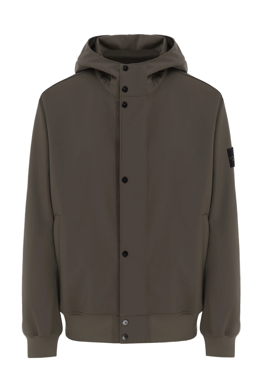 Stone Island ветро- и водонепроницаемая куртка с капюшоном зеленая мужская 188154 - фото 1