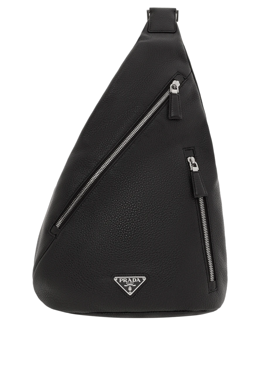 Prada кожанная сумка через плечо cross черная 188155 - фото 1