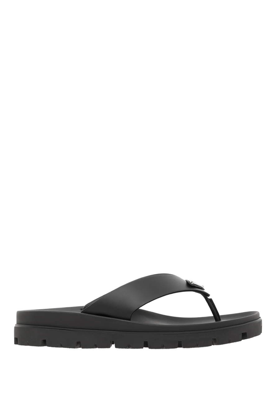 Prada сандалии black eva черные мужские с логотипом 188180 - фото 1