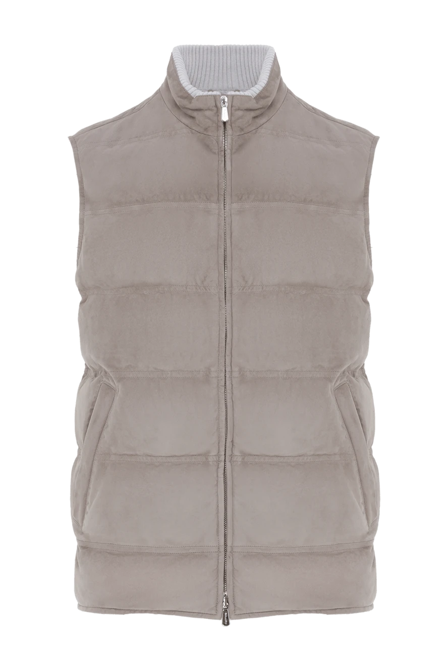Enrico Mandelli quilted suede vest beige with zipper 188245 - photo 1